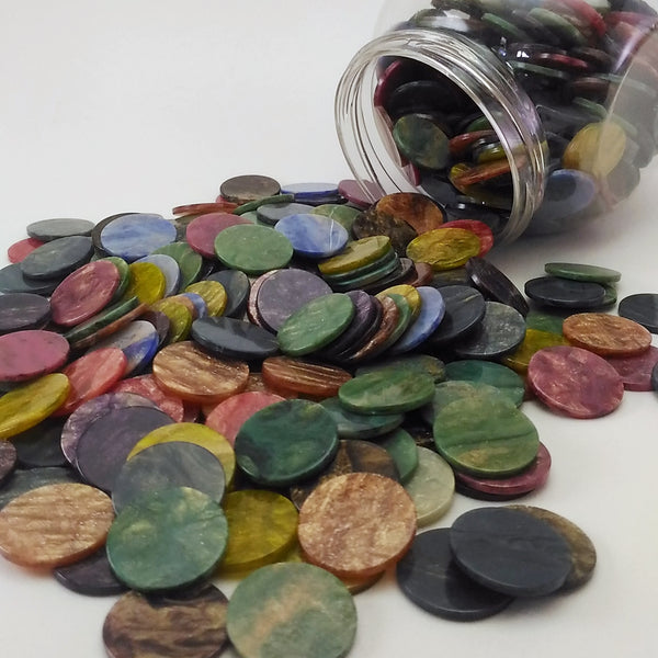 Resin mosaic tiles, Round 20 mm, Marble garden mixes