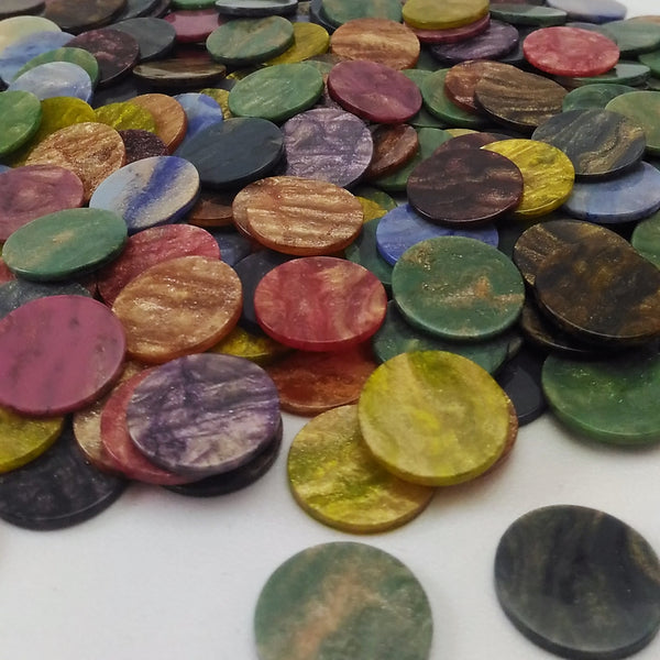 Resin mosaic tiles, Round 20 mm, Marble garden mixes