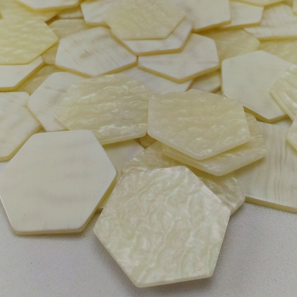 Resin mosaic tiles, 30x30 mm, Hexagon, Marble Pristine White