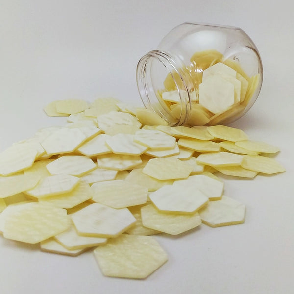 Resin mosaic tiles, 30x30 mm, Hexagon, Marble Pristine White