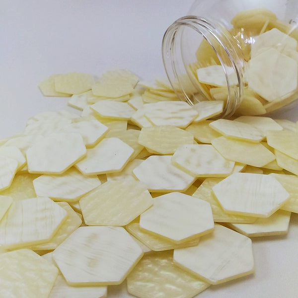 Resin mosaic tiles, 30x30 mm, Hexagon, Marble Pristine White