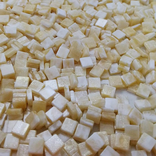 Resin mosaic tiles, 5x5 mm, Marble 102 Pristine