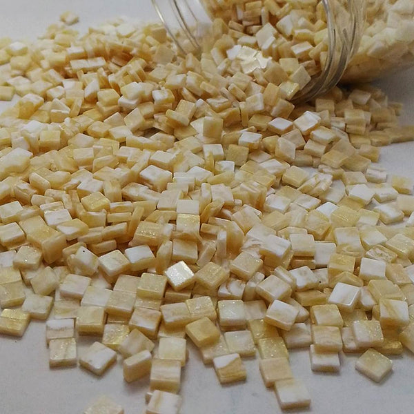 Resin mosaic tiles, 5x5 mm, Marble 102 Pristine