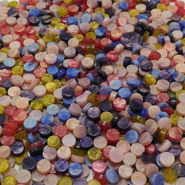 Resin mosaic tiles, Round 5 mm, Marble spring mixes