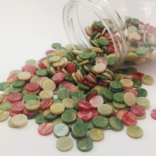 Resin mosaic tiles, Round 10 mm, Marble garden mixes