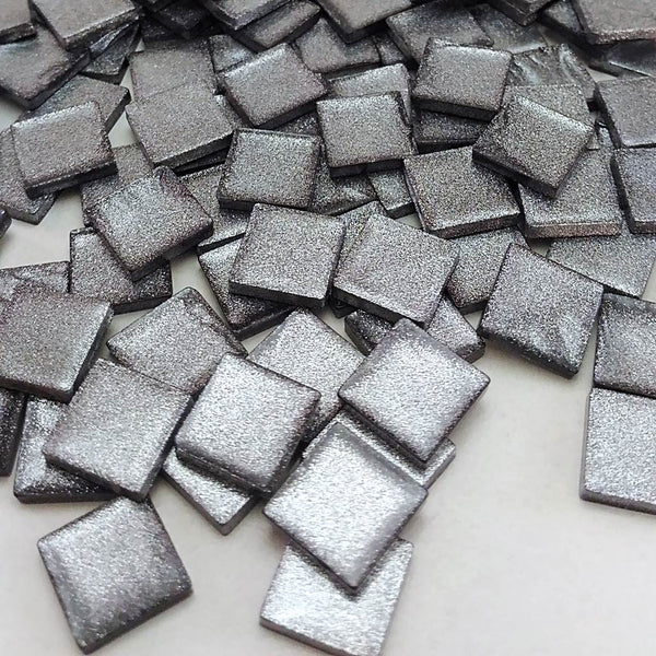 Resin mosaic tiles, 10x10 mm, Metallic 949 Smoke Pearl