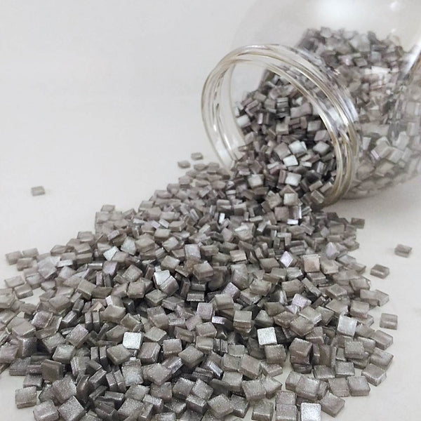 Resin mosaic tiles, 5x5 mm, Metallic 946 Silver