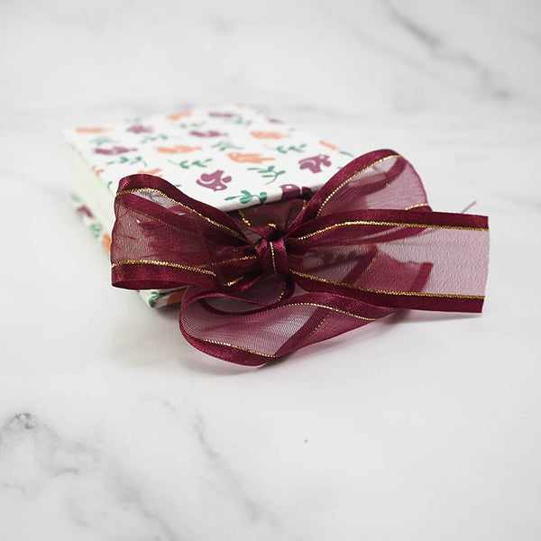 Handmade French stitch binding - Mini book journal with ribbon