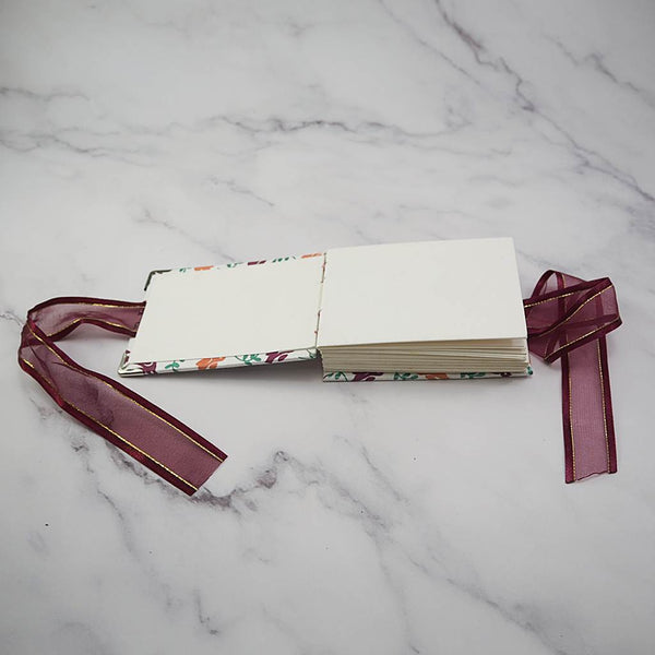 Handmade French stitch binding - Mini book journal with ribbon