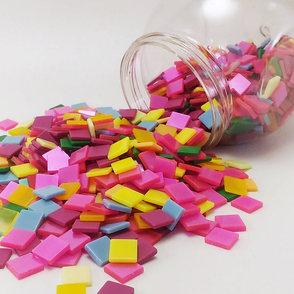Resin mosaic tiles, 10x10 mm, Candy mixes