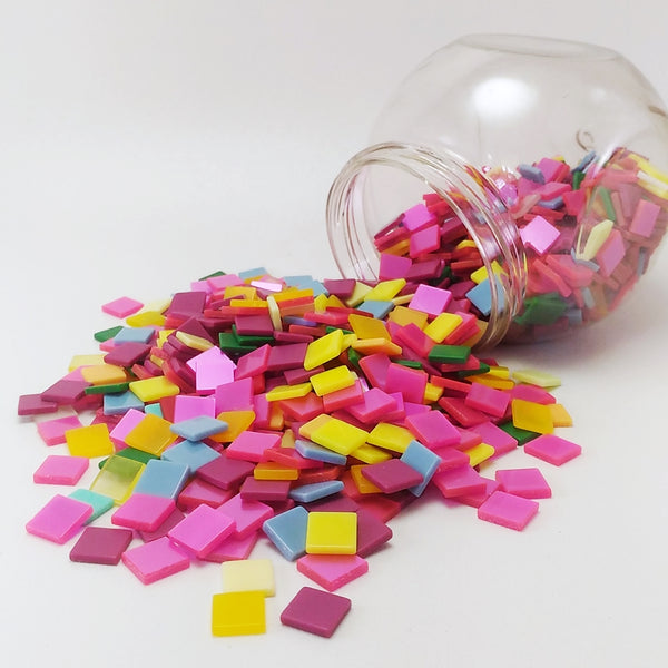 Resin mosaic tiles, 10x10 mm, Candy mixes