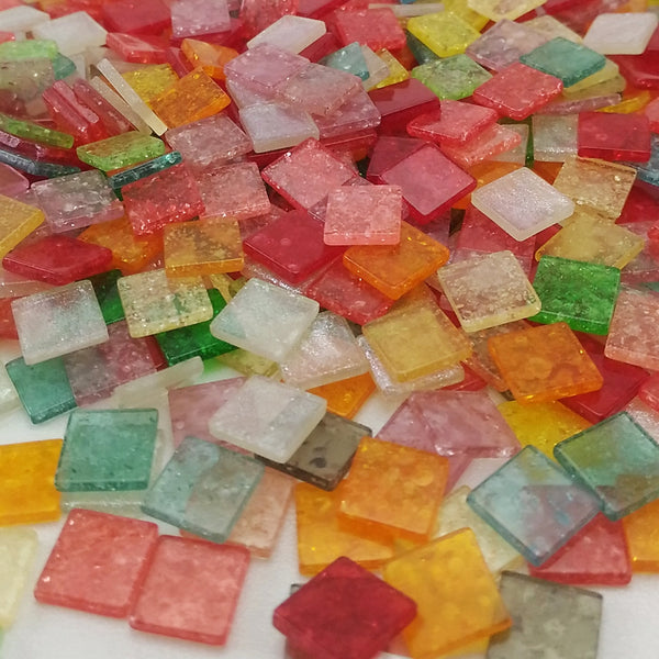 Resin mosaic tiles, 10x10 mm, Jelly Candy mixes