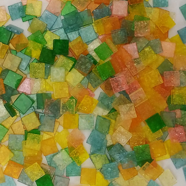 Resin mosaic tiles, 10x10 mm, Jelly Sunshine mixes