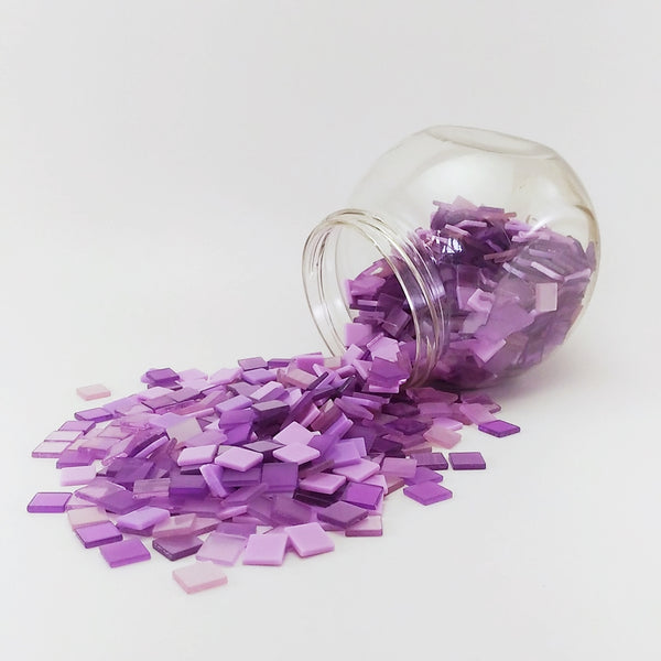 Resin mosaic tiles, 10x10 mm, Purple Theme mixes