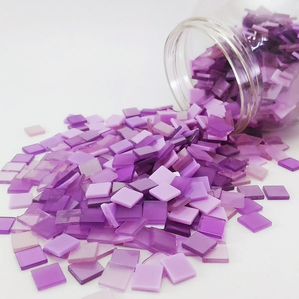 Resin mosaic tiles, 10x10 mm, Purple Theme mixes