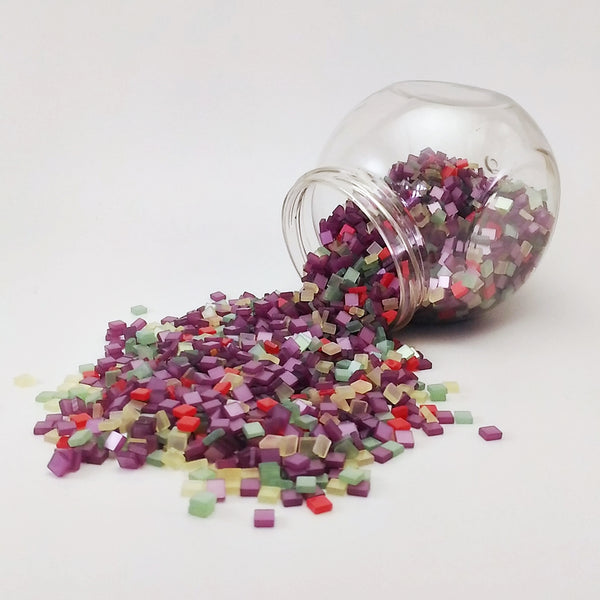 Resin mosaic tiles, 5x5 mm, Glossy Berries