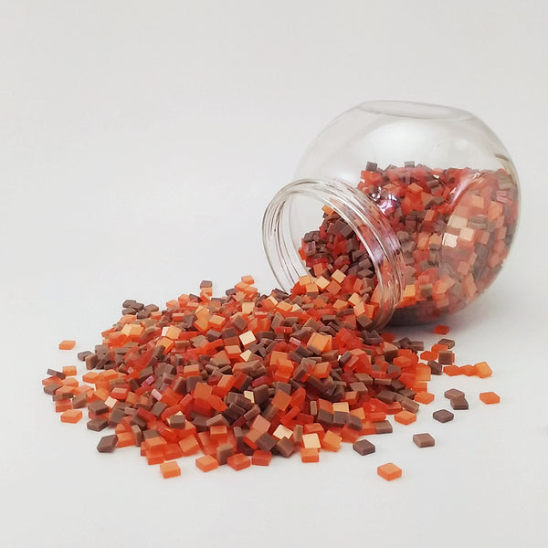 Resin mosaic tiles, 5x5 mm, Earth mixes