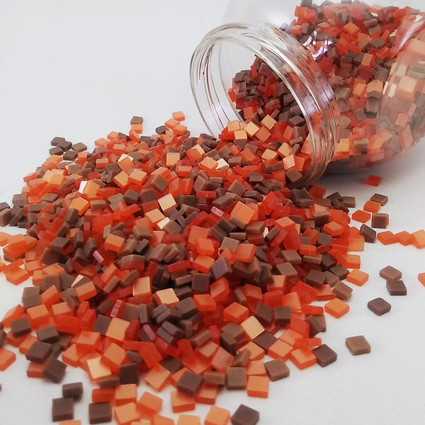 Resin mosaic tiles, 5x5 mm, Earth mixes