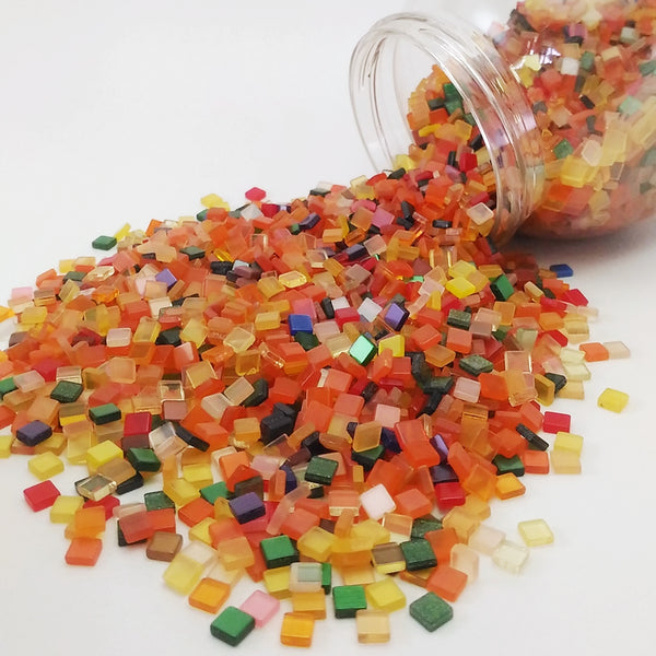 Resin mosaic tiles, 5x5 mm, Party theme mixes