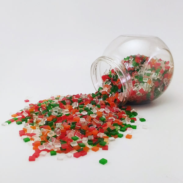 Resin mosaic tiles, 5x5 mm, Xmas mixes