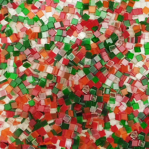 Resin mosaic tiles, 5x5 mm, Xmas mixes