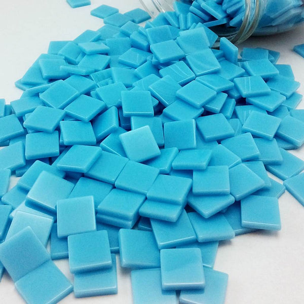 Resin mosaic tiles, 10x10 mm, Opaque 573 Ethereal Blue