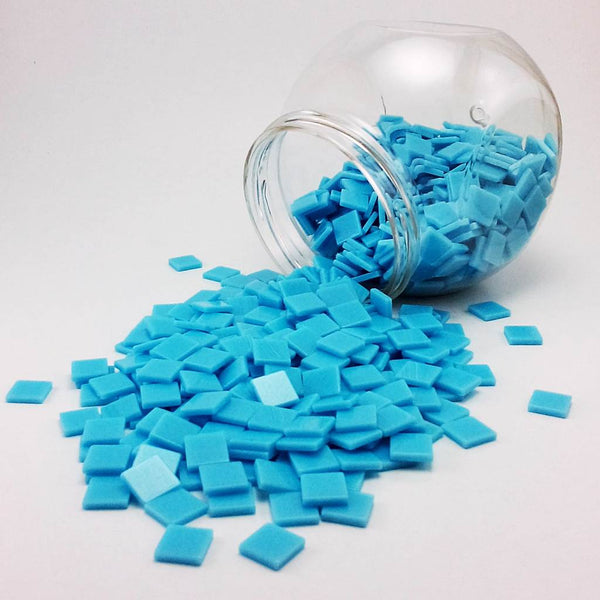 Resin mosaic tiles, 10x10 mm, Opaque 573 Ethereal Blue