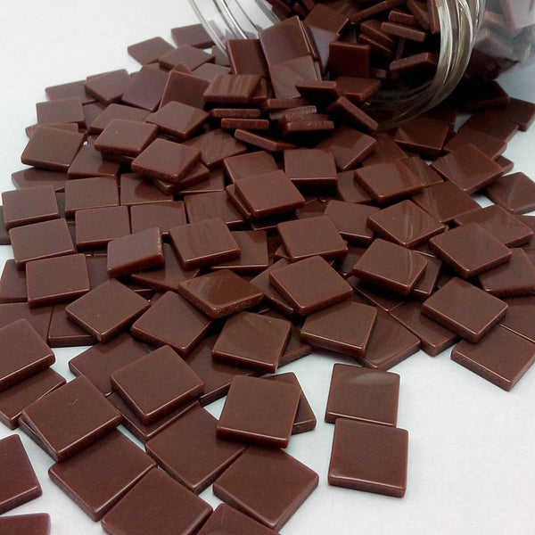 Resin mosaic tiles, 10x10 mm, Opaque 820 Brown Patina