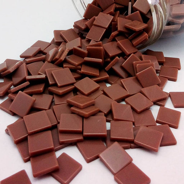 Resin mosaic tiles, 10x10 mm, Opaque 821 Adobe