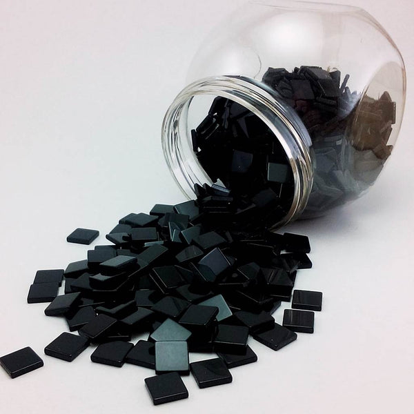 Resin mosaic tiles, 10x10 mm, Opaque 906 Black