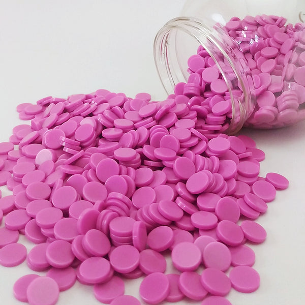 Resin mosaic tiles, Round 10 mm, Opaque Sacket Pink