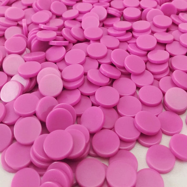 Resin mosaic tiles, Round 10 mm, Opaque Sacket Pink