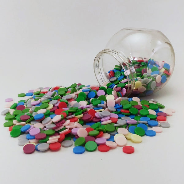 Resin mosaic tiles, Round 10 mm, Opaque party mixes