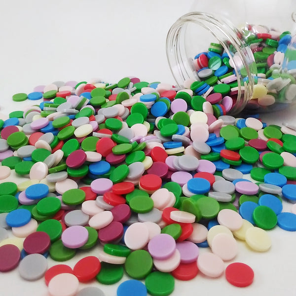 Resin mosaic tiles, Round 10 mm, Opaque party mixes