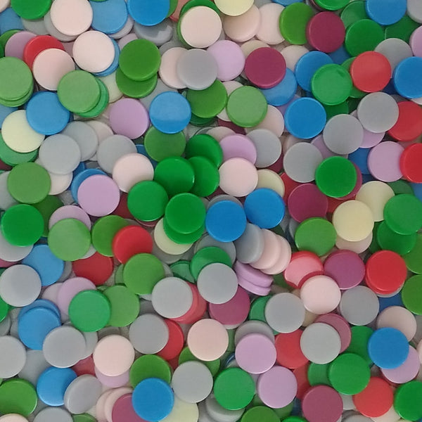 Resin mosaic tiles, Round 10 mm, Opaque party mixes