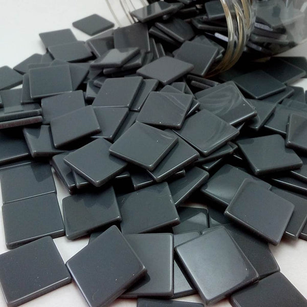 Resin mosaic tiles, 15x15 mm, Opaque 957 Smoke Pearl