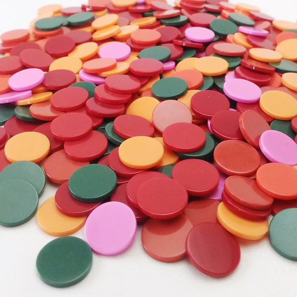 Resin mosaic tiles, Round 15 mm, Opaque Candy mixes