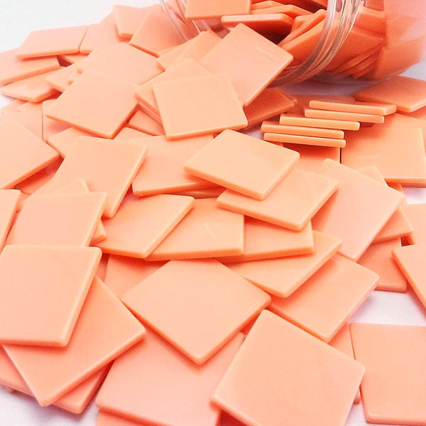 Resin mosaic tiles, 20x20 mm, Opaque 355 Apricot Ice