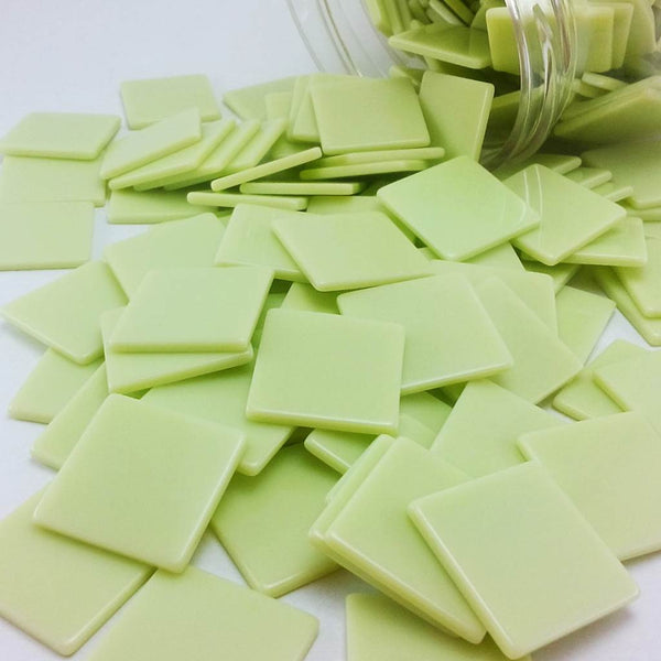 Resin mosaic tiles, 20x20 mm, Opaque 410 White Jade