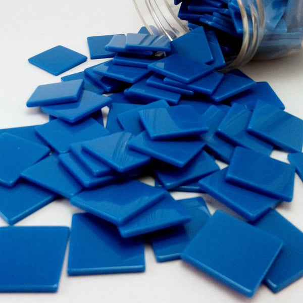 Resin mosaic tiles, 20x20 mm, Opaque 775 Brillint Blue