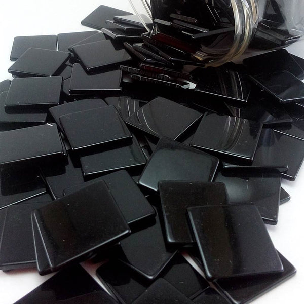 Resin mosaic tiles, 20x20 mm, Opaque 906 Black