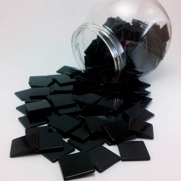 Resin mosaic tiles, 20x20 mm, Opaque 906 Black