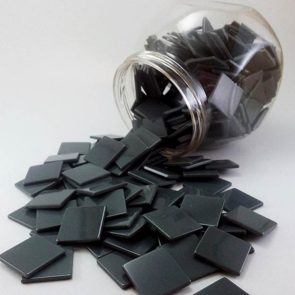 Resin mosaic tiles, 20x20 mm, Opaque 957 Smoke Pearl