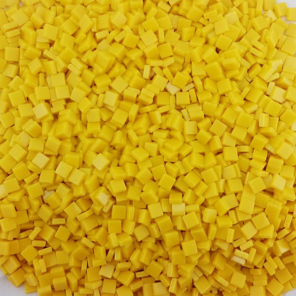 Resin mosaic tiles, 5x5 mm, Opaque 112 Empire Yellow
