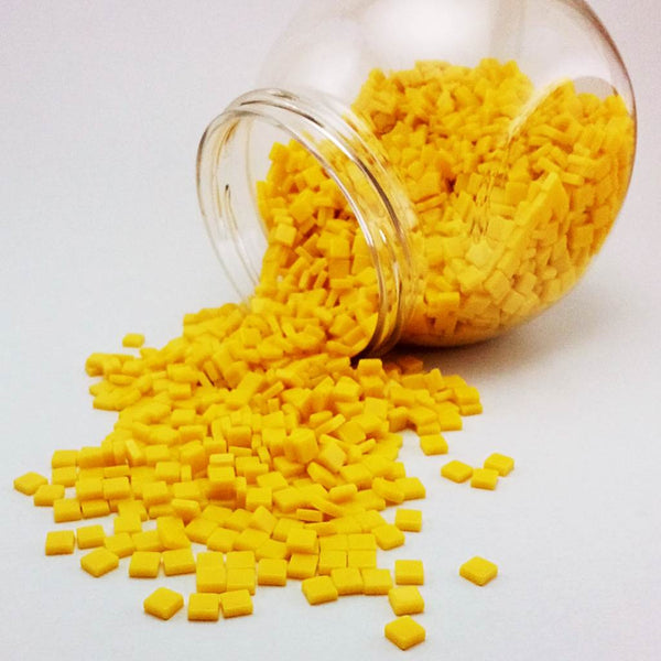 Resin mosaic tiles, 5x5 mm, Opaque 112 Empire Yellow