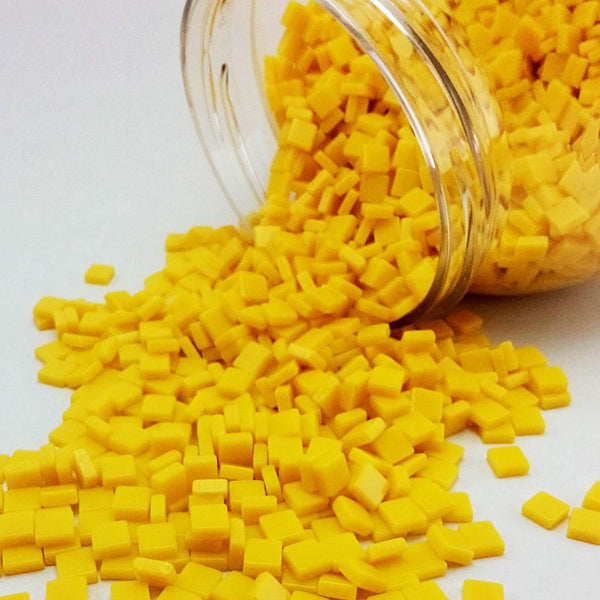Resin mosaic tiles, 5x5 mm, Opaque 112 Empire Yellow