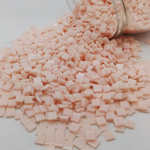 Resin mosaic tiles, 5x5 mm, Thickness 1.5mm, Opaque, Baby Pink