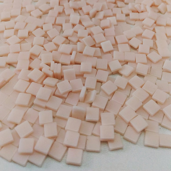 Resin mosaic tiles, 5x5 mm, Thickness 1.5mm, Opaque, Baby Pink