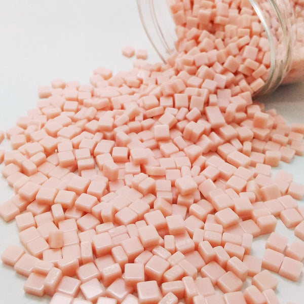 Resin mosaic tiles, 5x5 mm, Thickness 3mm, Opaque, Baby Pink
