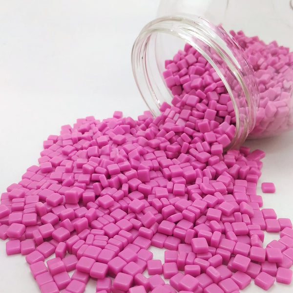 Resin mosaic tiles, 5x5 mm, Thickness 3mm, Opaque, Sacket Pink